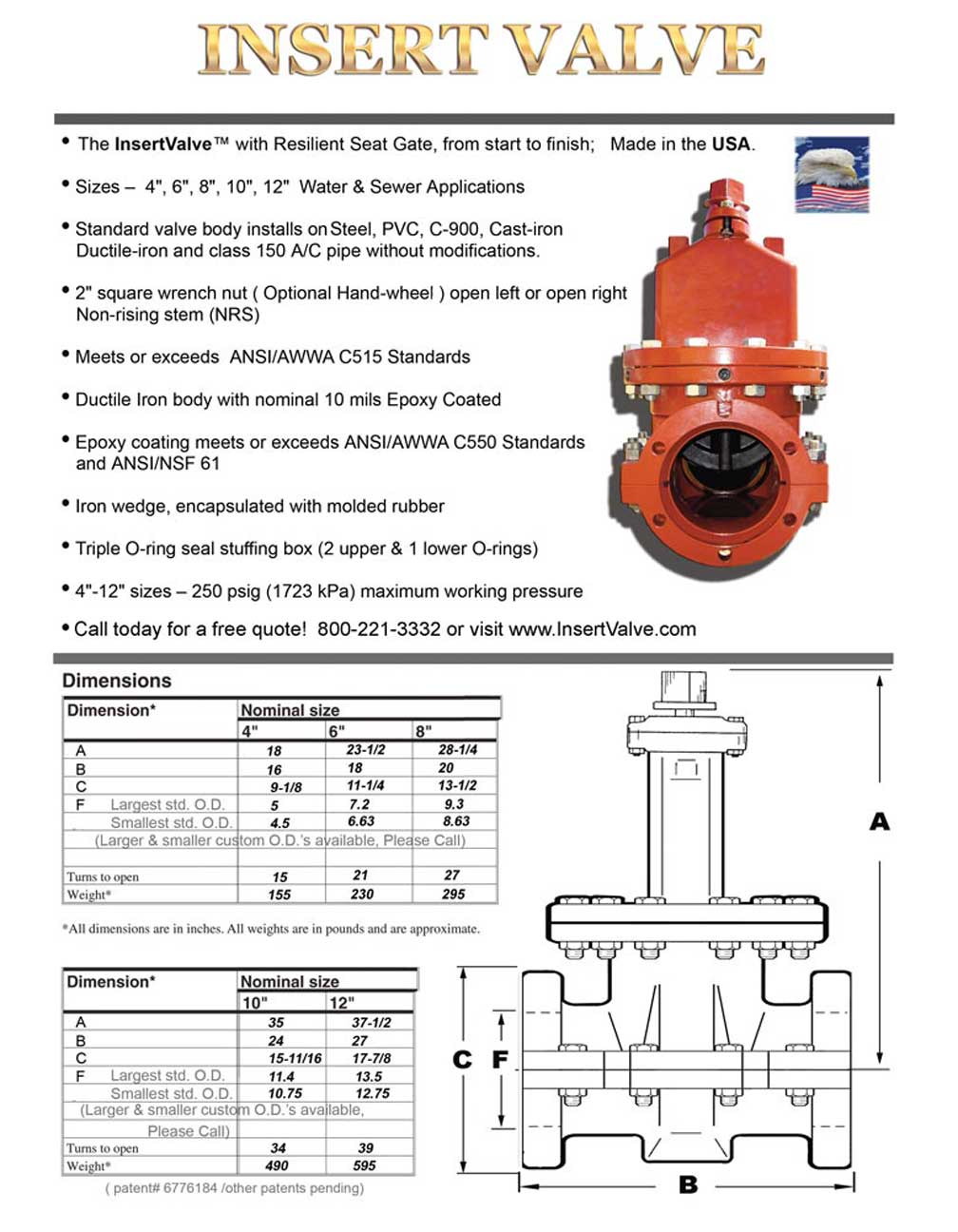 Click to magnify/shrink Insert Valve Specs