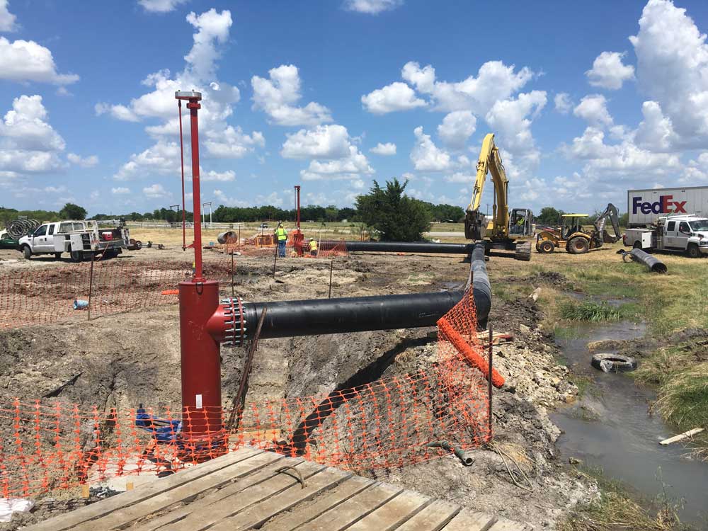 2- 30” Linestops on PCCP Water Main with By Pass in Corsicana, Texas