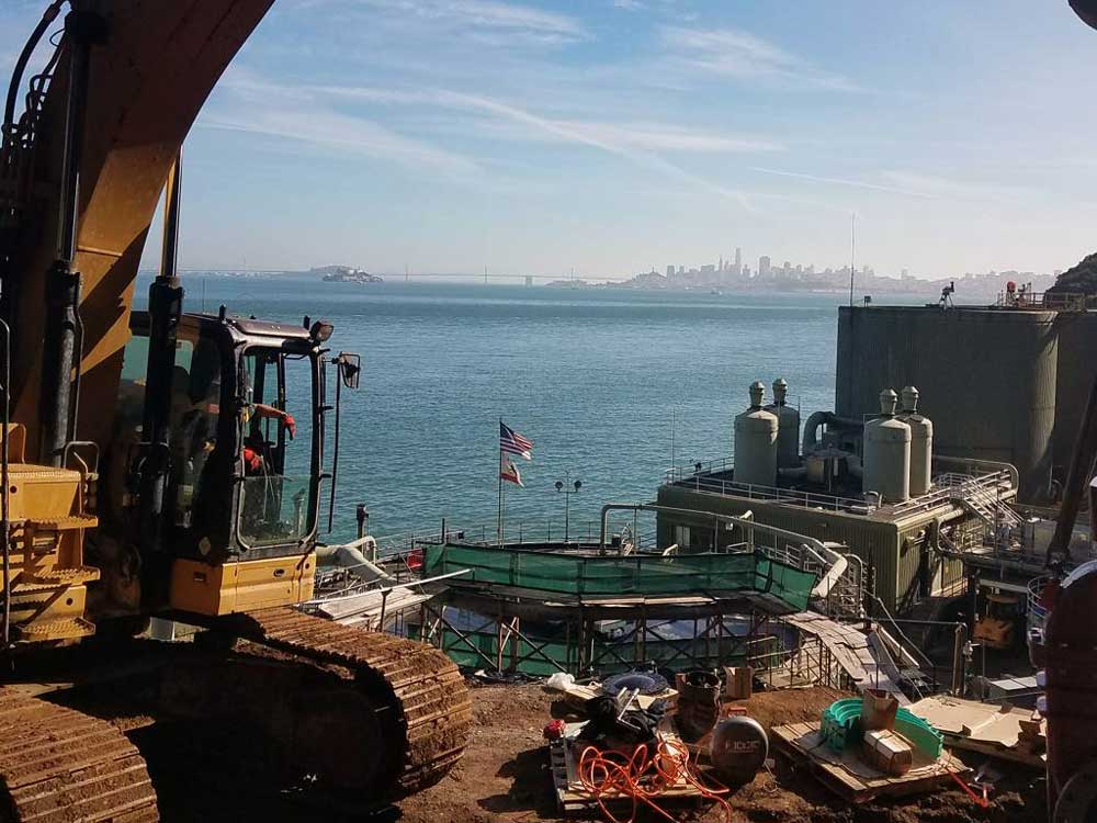 Best job site view ever over the San Francisco, CA Bay.