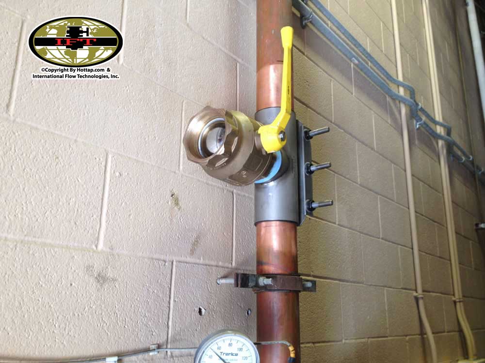 6inch Copper Pipe Hottap Services with a threaded Anvil Full Port Ball Valve